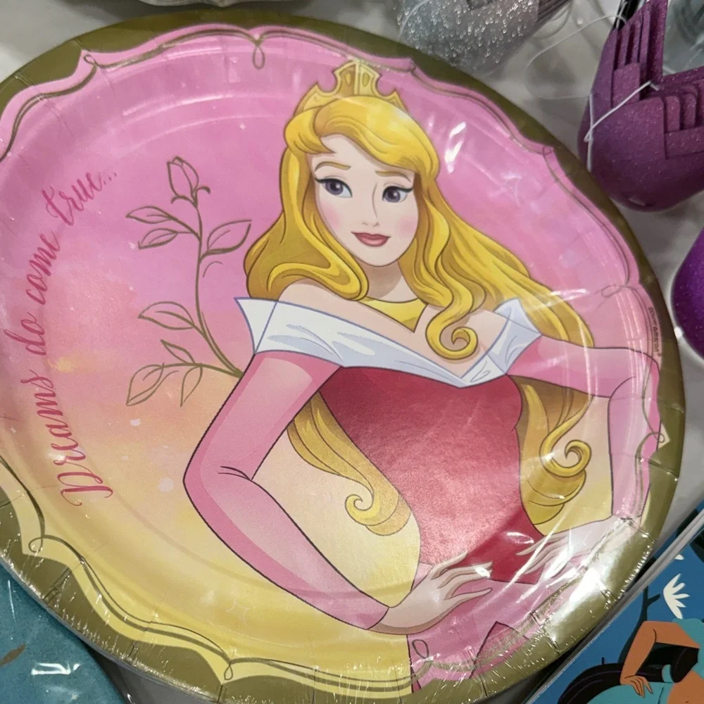 Disney Princess Party Supplies Set - Pink, Purple, Blue